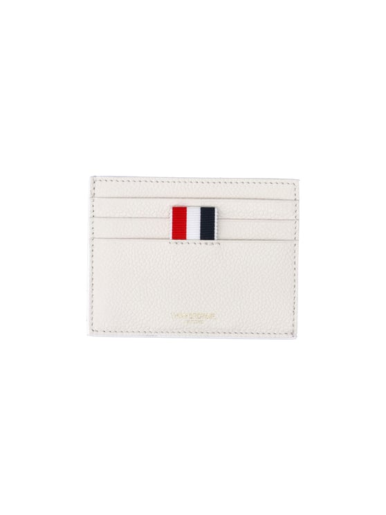 Thom Browne White Textured Leather Cardholder