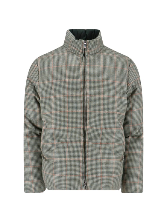 Thom Browne "Houndstooth Reversible" Down Jacket – Green/Black