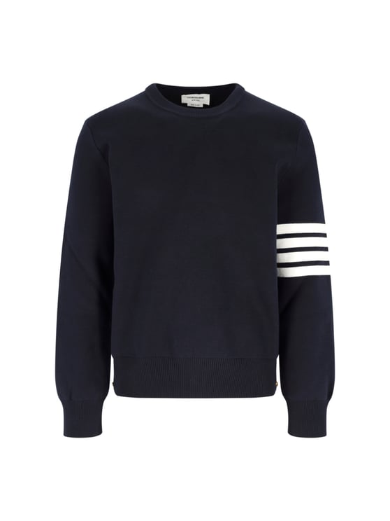 Thom Browne Blue 4 Bar Ribbed Sweater