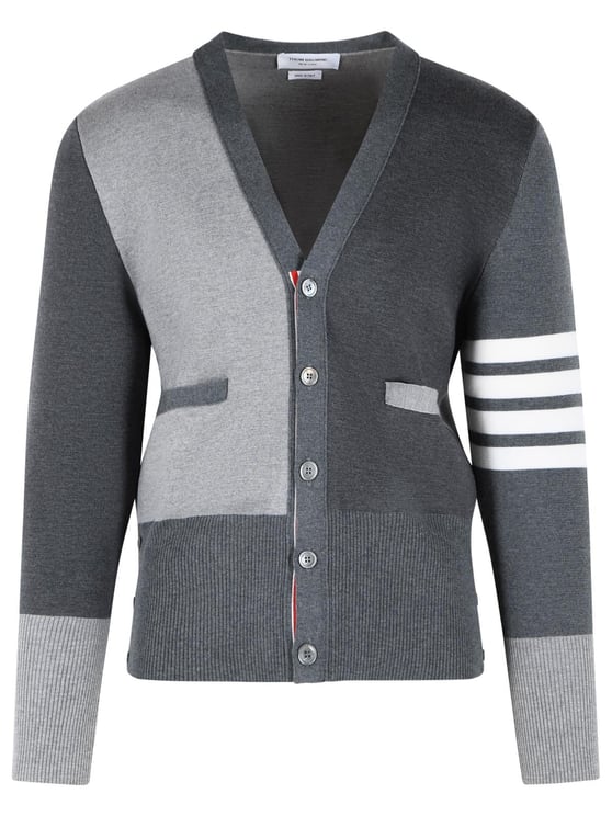 Thom Browne 'Fun Mix' Grey Merino Wool Cardigan