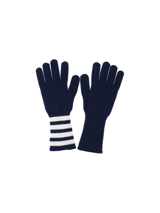 Thom Browne Cashmere Gloves with 4-Bar Stripe and Grosgrain Detail