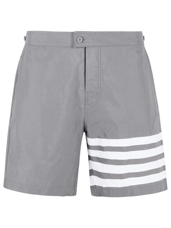 Thom Browne 'Swim Tech 4 Bar' Grey Nylon Swimsuit