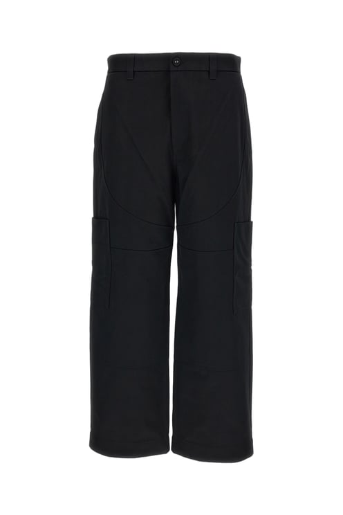 Thom Browne Black Wide Leg Painter Cotton Pants