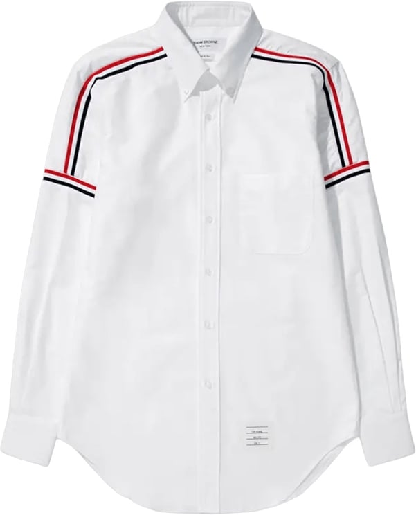 Thom Browne ELASTIC RWB CLASSIC FIT OXFORD COTTON SHIRT