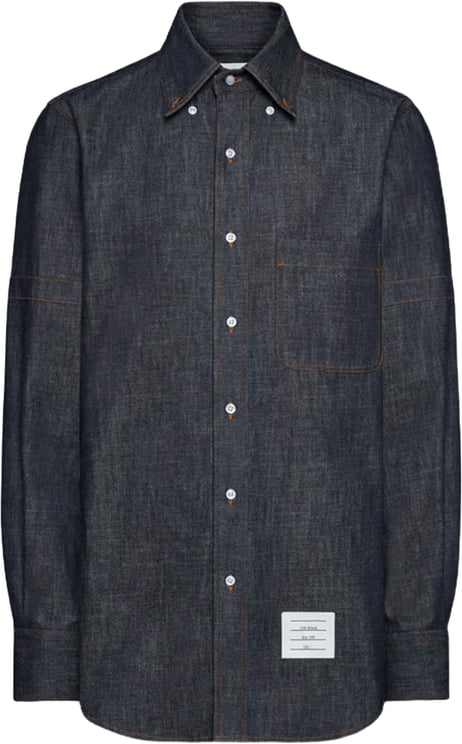 Thom Browne RWB INNER CUFF STRAIGHT FIT DENIM SHIRT
