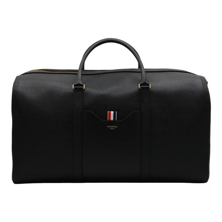 Thom Browne Structured Black Duffle Bag With Gold-Tone Hardware