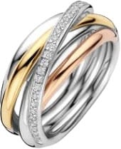 Ti Sento Ti Sento Ring 12318ZT/54 Zilver Tri-color met Zirkonia Maat 54