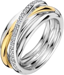 Ti Sento Ti Sento Ring 12318ZY/56 Zilver Bi-color met Zirkonia's Maat 56