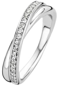 Ti Sento Ti Sento Ring 12373ZI/52 Zilver Dubbel met Zirkonia Maat 52
