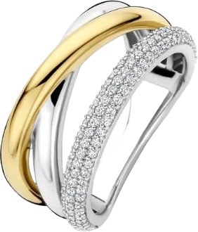 Ti Sento Ti Sento Ring 12422ZY/56 Zilver Bi-color met Zirkonia Maat 56