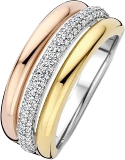 Ti Sento Ti Sento Ring 12427TZ/56 Zilver met Tri-color en Zirkonia Maat 56