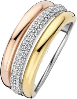 Ti Sento Ti Sento Ring 12427TZ/54 Zilver met Tri-color en Zirkonia Maat 54