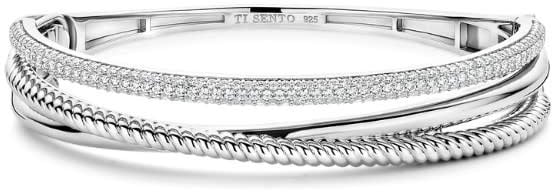 Ti Sento Ti Sento Armband 23094ZI Zilver met Drie Banen en Zirkonia Maat 60
