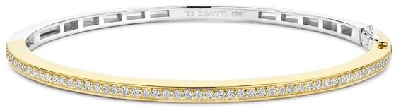 Ti Sento Ti Sento Armband 2889ZY Bangle Zilver met Geelgouden Plating en Zirkonia 60mm