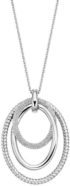 Ti Sento Ti Sento Collier 34127ZI/40 Zilver met Drie Ovale Ringen et Zirkonia 40-50cm