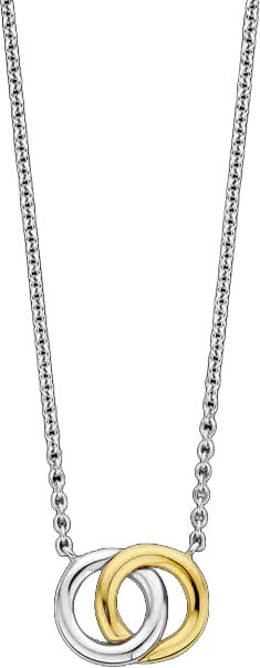 Ti Sento Ti Sento Collier 3822SY/48 Zilver Bi-color Twee Ringen 38-48cm