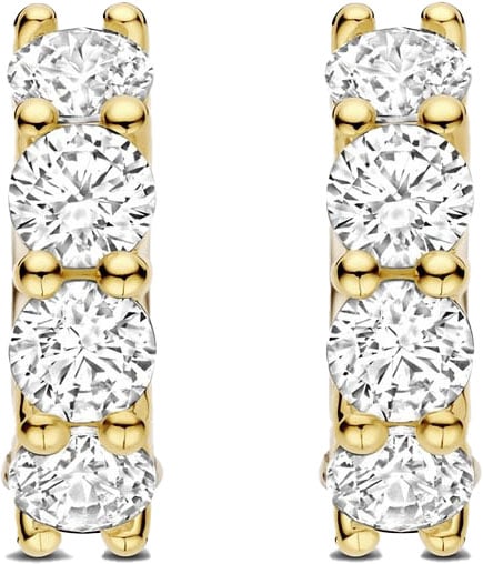 Ti Sento Ti Sento Oorbellen 78023ZY Zilver met 14k Geelgouden Plating met Zirkonia