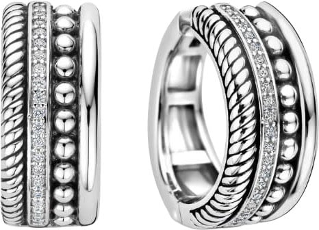 Ti Sento Ti Sento Oorbellen 78059ZI Zilver met Zirkonia 8,5mm x 19mm