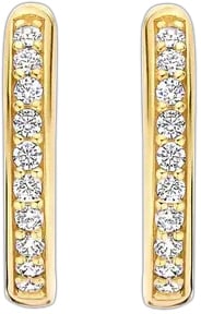 Ti Sento Ti Sento Oorbellen 7812ZY Zilver met Geelgouden Plating en Zirkonia 14mm