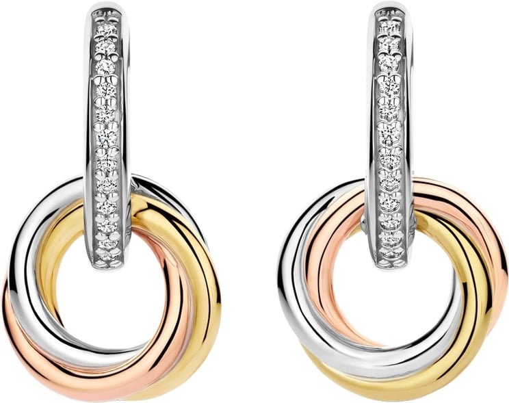 Ti Sento Ti Sento Oorbellen 7857ZT Zilver met Tri-Color met Zirkonia