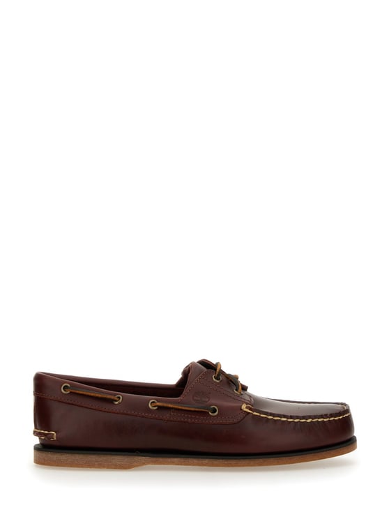 Timberland Rich Brown Polished Moc Stitching Boat Shoes
