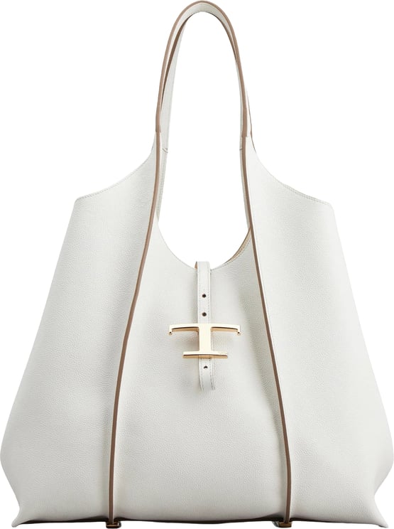 Tod's White Tsb Shopping Pend. T Medium Bag