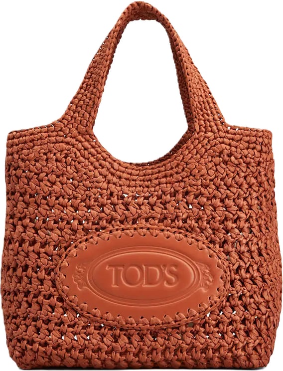 Tod's Textured Medium Tote Bag in Warm Terracotta