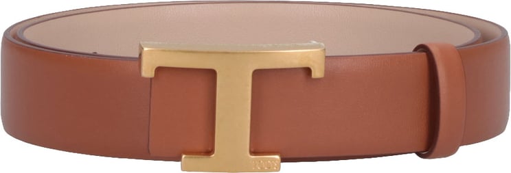Tod's Reversible Hammered Leather Belt With Signature Gold-Tone Buckle