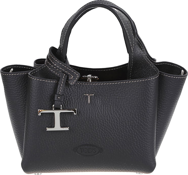 Tod's Textured Calfskin Handbag with Embossed Logo