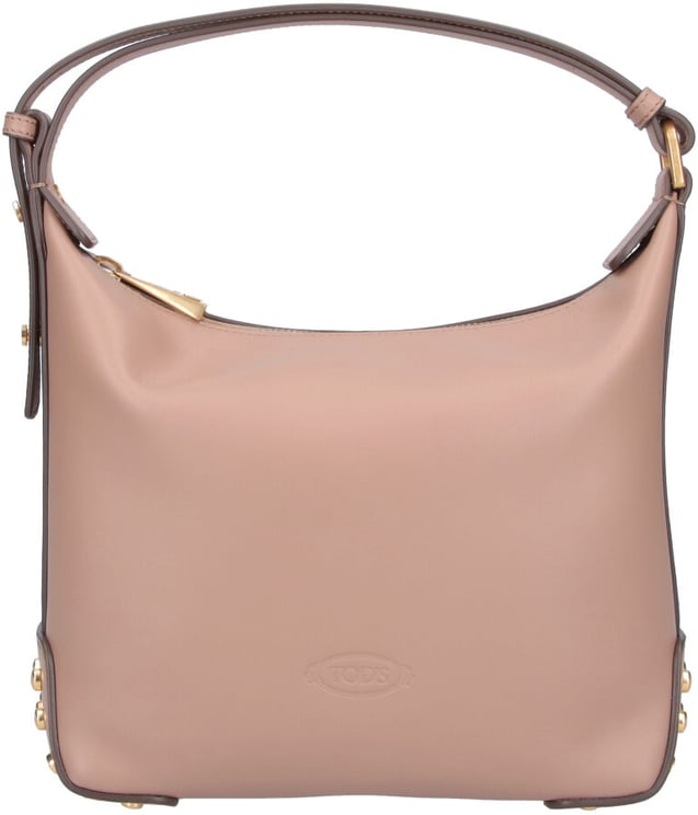 Tod's Beige Metal Dots Smooth Leather Bag
