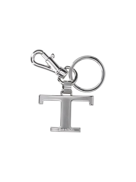 Tod's Silver Logo Metal Charm Keyring