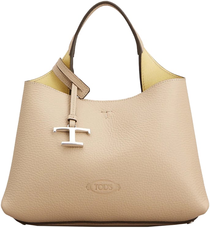 Tod's Neutral Textured Leather Handbag