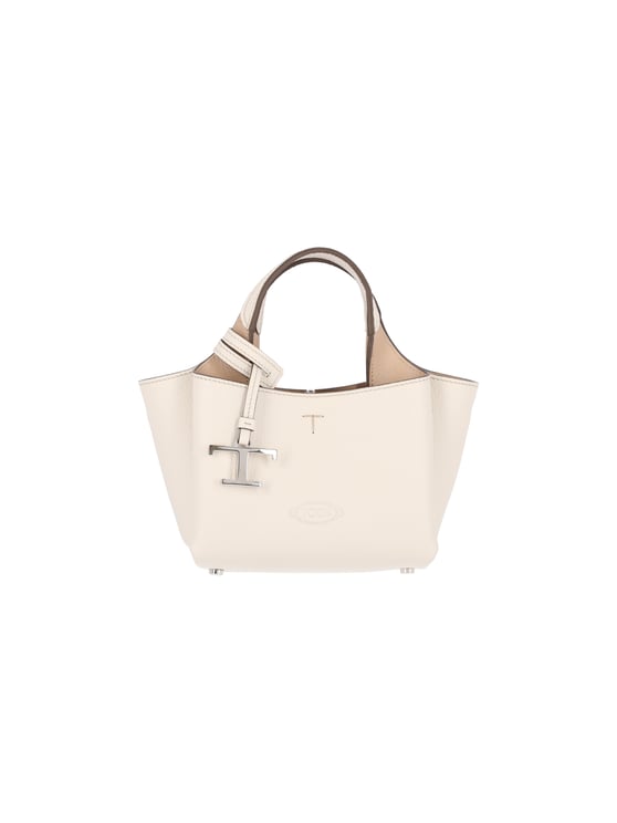 Tod's White Leather Top Handle Shoulder Bag