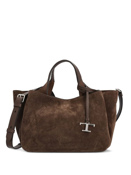 Tod's Brown Suede T-Charm Mini Handbag