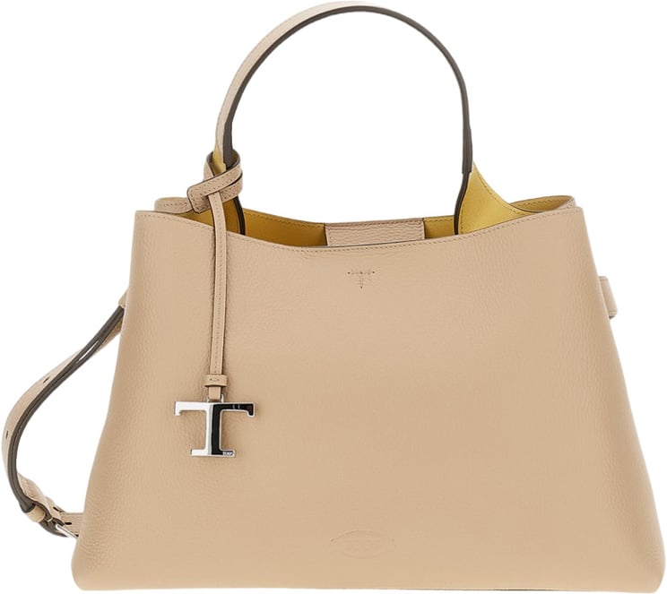 Tod's Structured Medium Leather Handbag with Detachable Charm