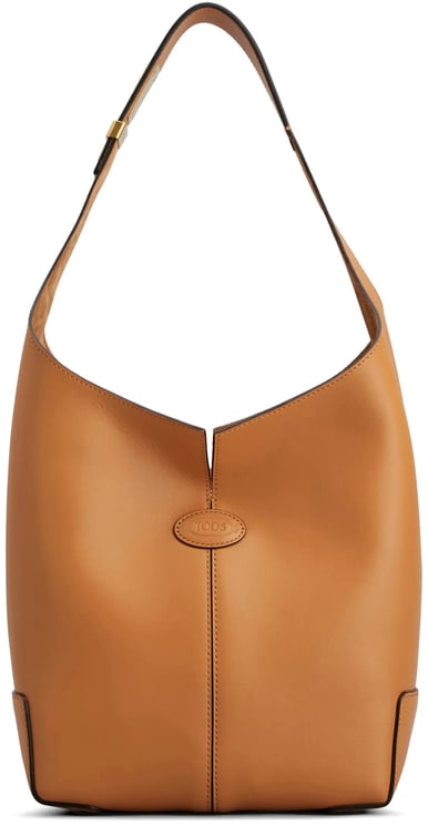 Tod's Tan Structured Leather Shoulder Bag