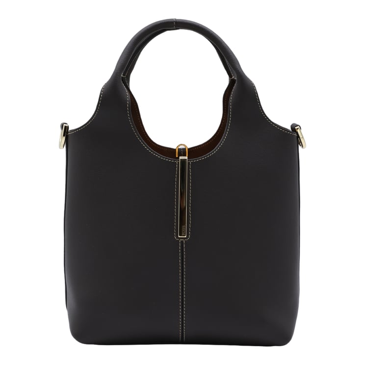 Tod's Structured Black Handbag with Detachable Shoulder Strap