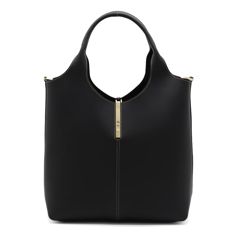 Tod's Black Structured Calfskin Shoulder Bag