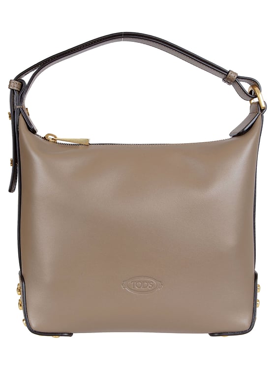 Tod's Calfskin Leather Bag with Adjustable Handle and Metallic Accents
