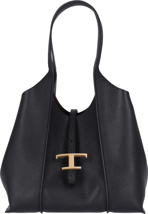 Tod's Structured Small Shopping Bag with T Pendant Closure