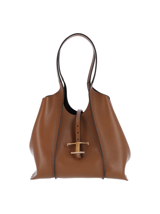 Tod's Brown T Timeless Leather Tote Bag