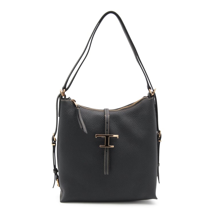 Tod's Pebbled Leather Shoulder Bag with T-Shaped Clasp