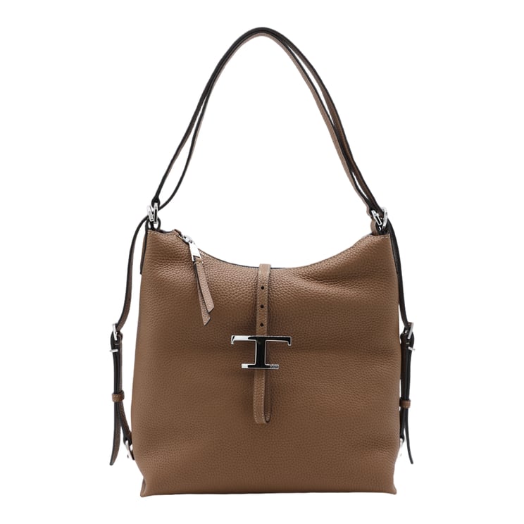Tod's Structured Handbag with Pebbled Texture and Metallic Clasp