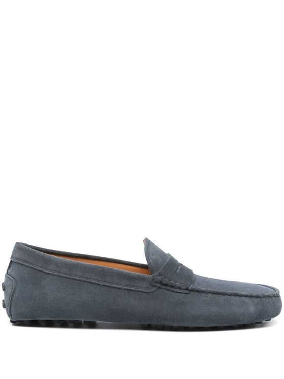 Tod's Navy Blue Suede Loafers