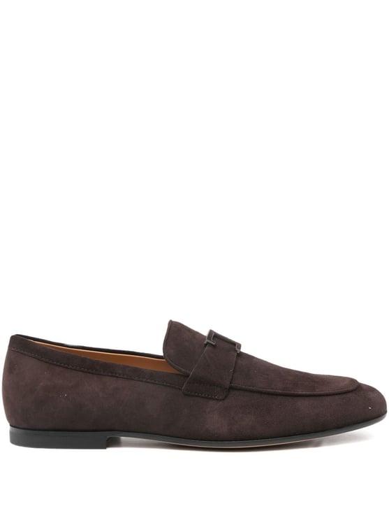 Tod's Slip-On Brown Calf Suede Flat Shoes