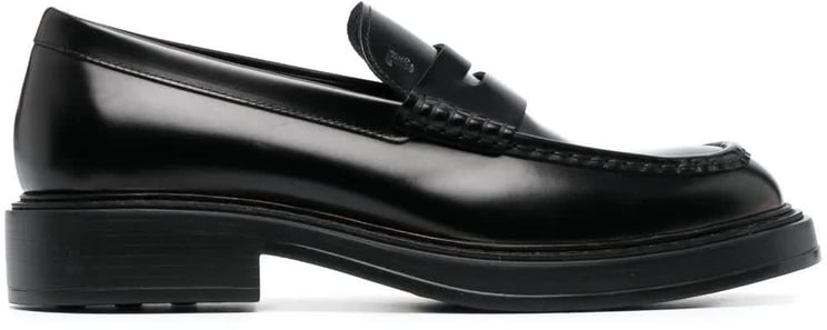 Tod's Black Leather Moccasin Leather Loafers