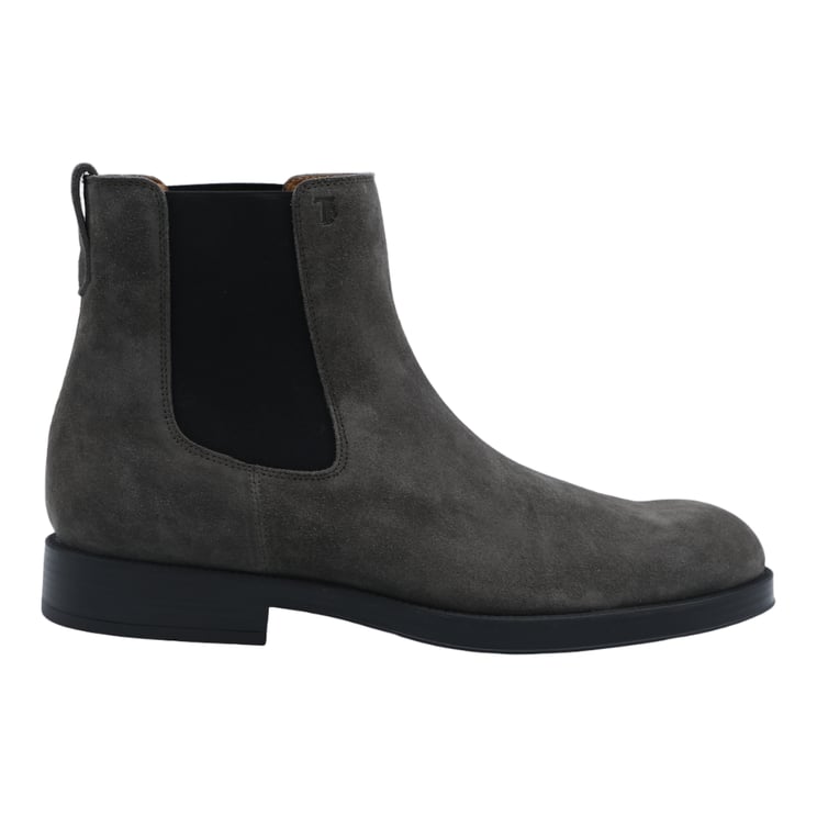 Tod's 'Chelsea' Grey Suede Leather Ankle Boots