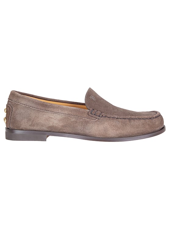 Tod's Moccasin Flat Shoes with Metal Dot Accents