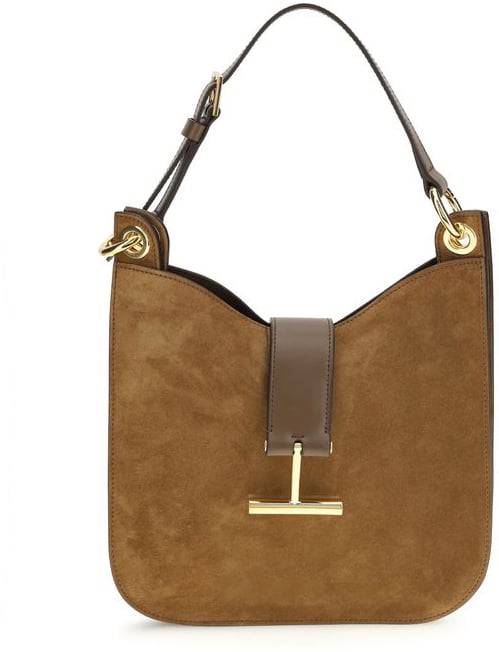 Tom Ford Tom Ford Brown Calf Leather Bos Taurus Shoulder Bag