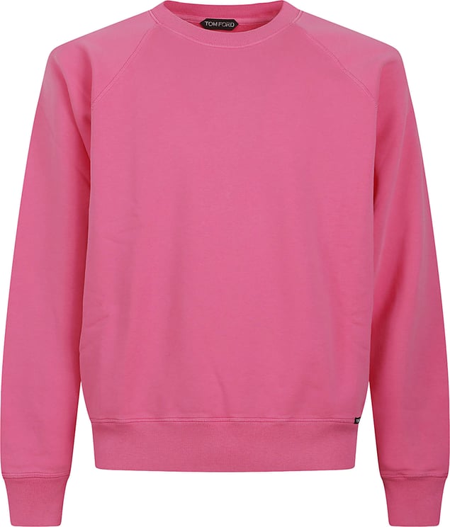 Tom Ford Vibrant Pink Cotton Sweater with Crew Neckline